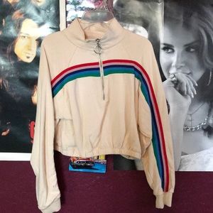 cropped quarter zip sweater